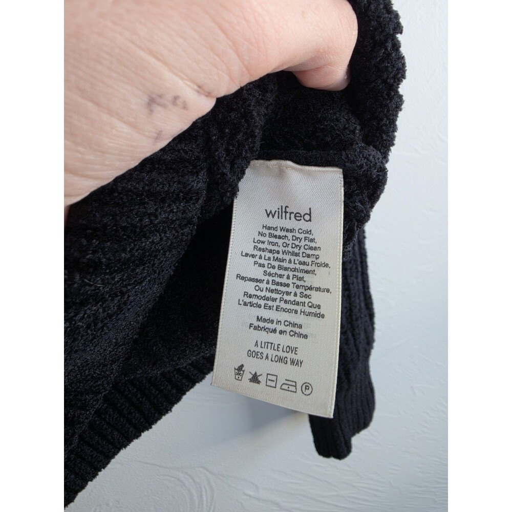 Wilfred Aritzia Black Essential Chenille Knit Pullover Sweater Size XS Holiday - Picture 6 of 10